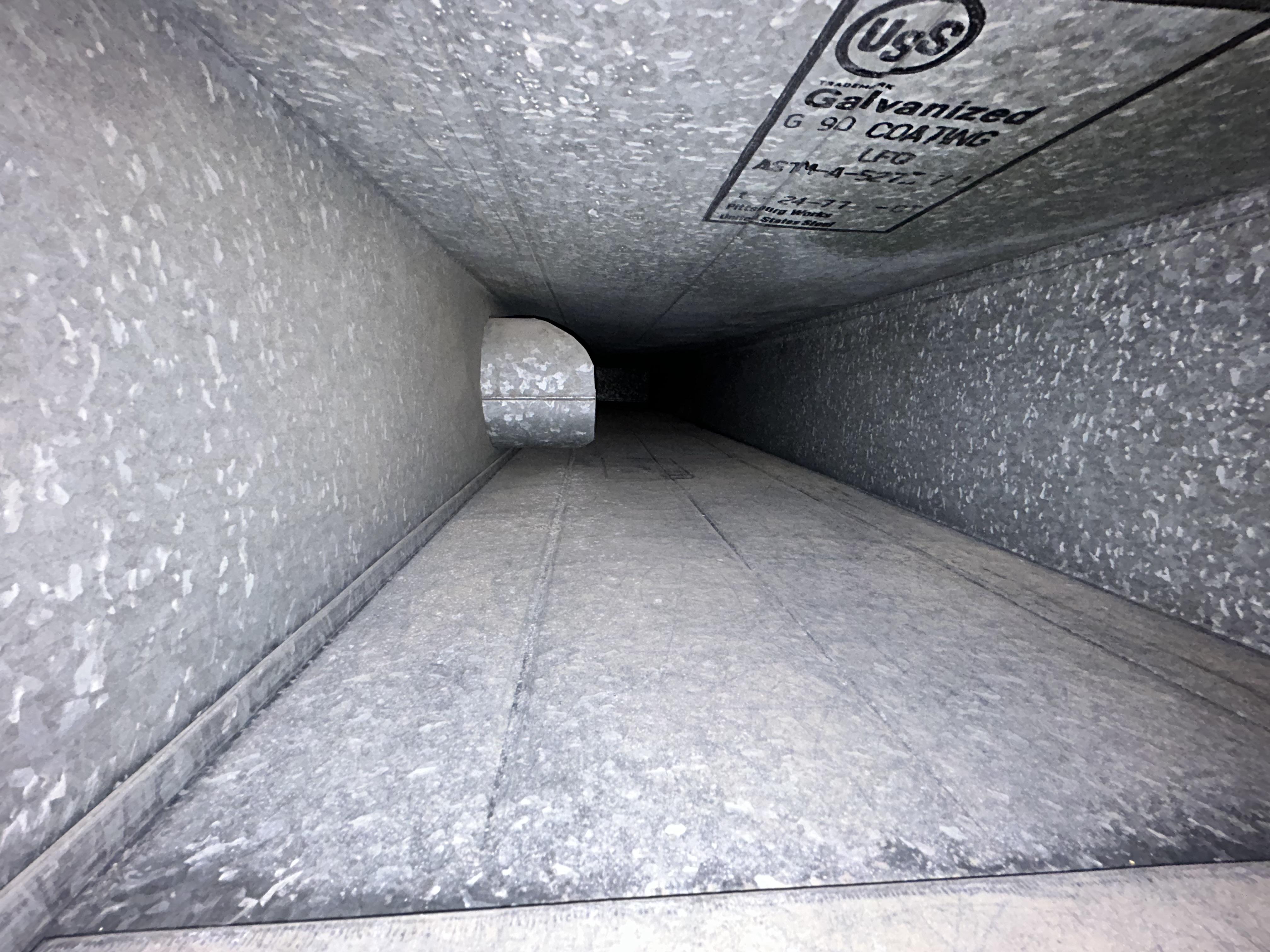 Air duct after cleaning
